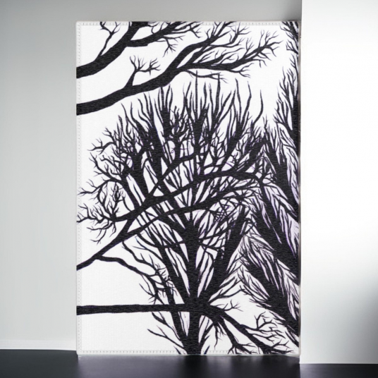 Winter Tree - Black and White Area Rug