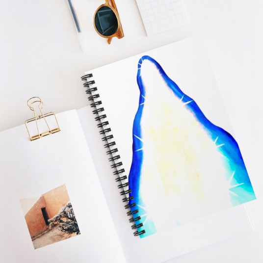 Divine Mother Mary Mystical Blue Spiral Notebook - Ruled Lines for Creative Minds