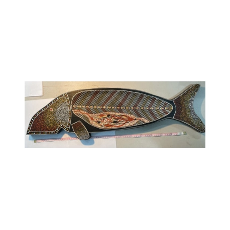 TCPC-1, carved painted fish