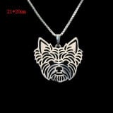 Yorkshire Terrier Necklace With Silver Chain