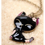 Black Cat Vintage Pendant Necklace