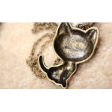 Black Cat Vintage Pendant Necklace