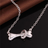 Dog Bone 18" Silver Necklace