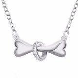 Dog Bone 18" Silver Necklace