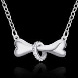 Dog Bone 18" Silver Necklace