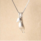 Genuine 925 Sterling Silver Cats Pendant Necklace