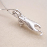 Genuine 925 Sterling Silver Cats Pendant Necklace