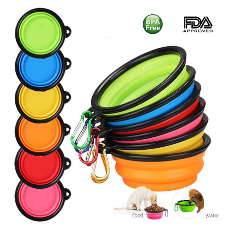 Folding Silicone Dog Bowl Outfit Portable Travel Bowl For Dog Feeder Utensils Small Mudium Dog Bowls Pet Accessories