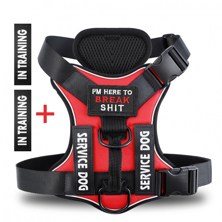 Service Dog Vest + Free Patches - Service Dog in Training Vest - Dog Harness - No Pull - Reflective