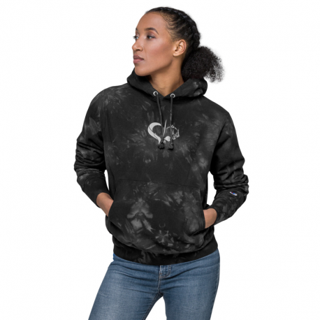 Unisex Champion tie-dye hoodie for camping lovers