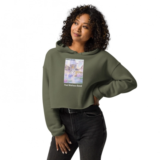 Tiger Print Women's Crop Hoodie