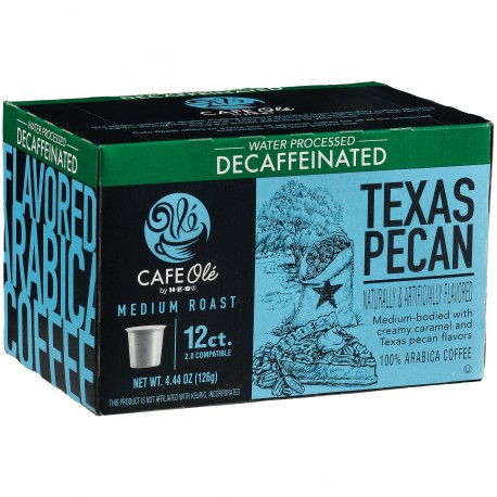 Cafe Ole Texas Pecan Decaf Medium Roast Single Serve Coffee Cups