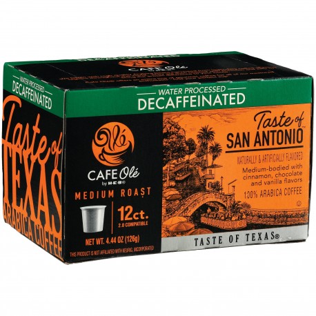 Cafe Ole Taste of San Antonio Decaf Medium Roast Single Serve Coffee Cups