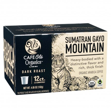 Cafe Ole Organics Sumatran Gayo Mountain Dark Roast Single Serve Coffee Cups