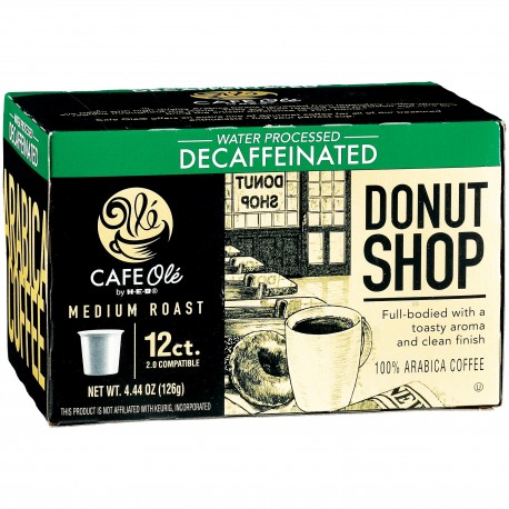 Cafe Ole Donut Shop Decaf Medium Roast Single Serve Coffee Cups