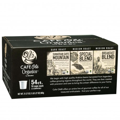 Cafe Ole Organics Variety Pack Breakfast Sumatran & Special Single Serve Coffee Cups