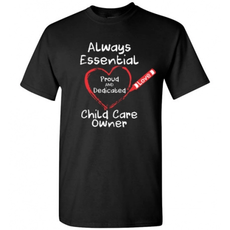 Crayon Heart Big White Font Child Care Owner Men's T-Shirt