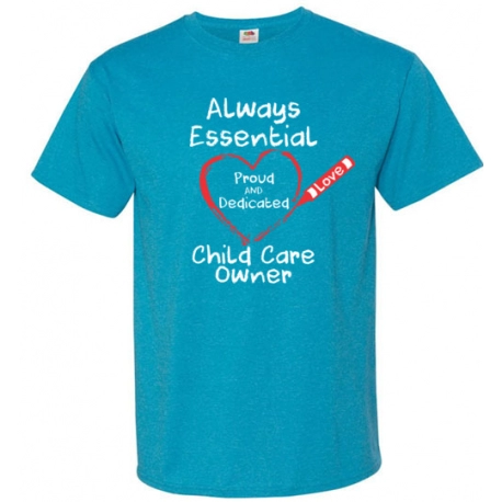 Crayon Heart Big White Font Child Care Owner Unisex T-Shirt
