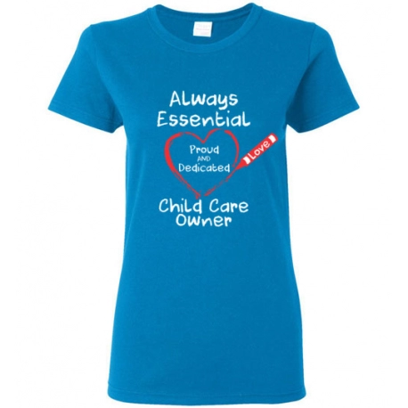 Crayon Heart Big Black Font Child Care Owner Women's T-Shirt