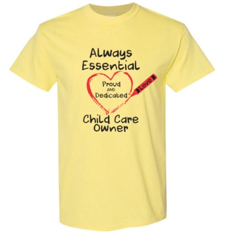 Crayon Heart Big Black Font Child Care Owner Men's T-Shirt
