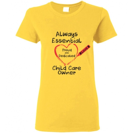 Crayon Heart Big Black Font Child Care Owner Women's T-Shirt