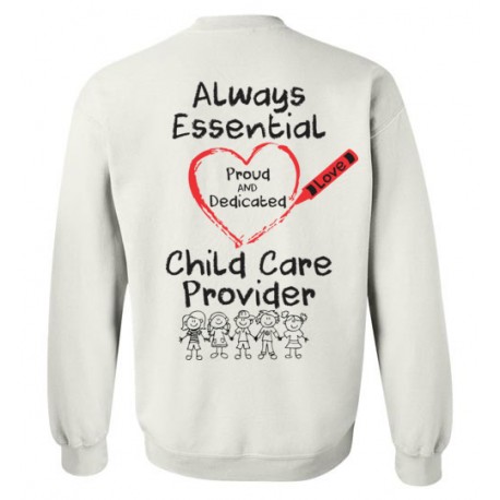 *Logo on Back* Crayon Heart with Kids Big Black Font Sweatshirt