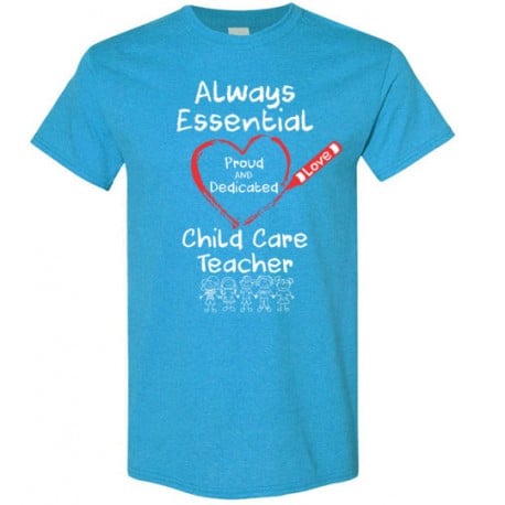 Crayon Heart with Kids Big White Font Child Care Teacher Men's T-Shirt