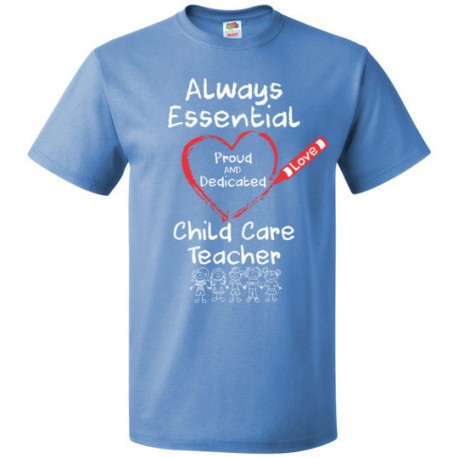 Crayon Heart with Kids Big White Font Child Care Teacher Unisex T-Shirt