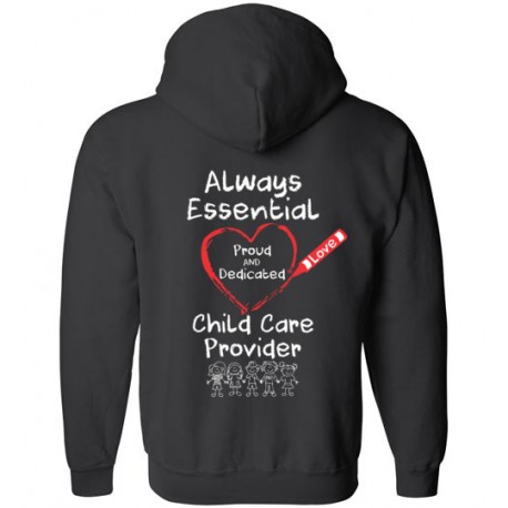 *Logo on Back* Crayon Heart with Kids Big White Font Zip-up Hoodie