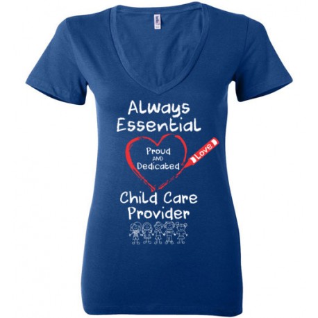 Crayon Heart with Kids Big White Font Women's Deep V-Neck