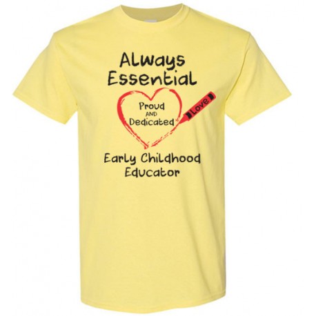 Crayon Heart Big Black Font Early Childhood Educator Men's T-Shirt
