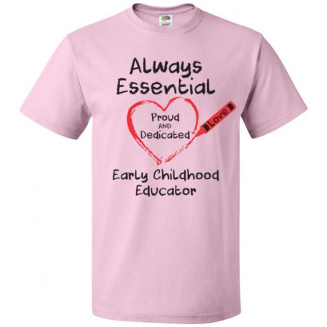 Crayon Heart Big Black Font Early Childhood Educator Unisex T-Shirt