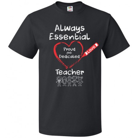 Crayon Heart with Kids Big White Font Teacher Unisex T-Shirt