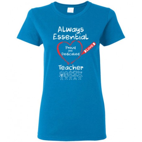 Crayon Heart with Kids Big White Font Teacher Women's T-Shirt
