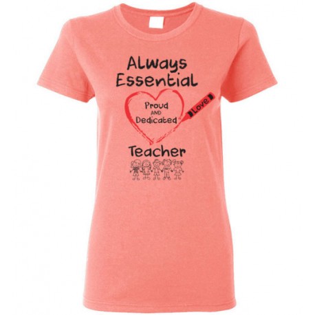 Crayon Heart with Kids Big Black Font Teacher Women's T-Shirt
