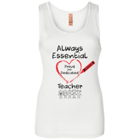 Crayon Heart with Kids Big Black Font Teacher Women's Tank