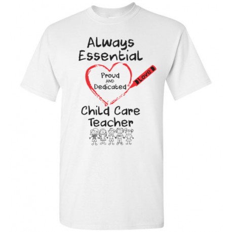 Crayon Heart with Kids Big Black Font Child Care Teacher Men's T-Shirt