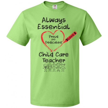 Crayon Heart with Kids Big Black Font Child Care Teacher Unisex T-Shirt