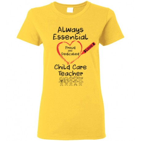 Crayon Heart with Kids Big Black Font Child Care Teacher Women's T-Shirt