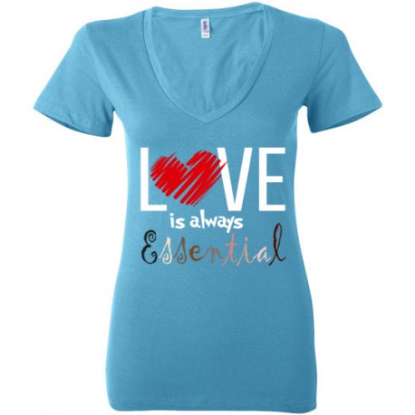 Scribble Heart Essential Women's Deep V-Neck T-Shirt