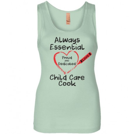 Crayon Heart Big Black Font Child Care Cook Women's Tank
