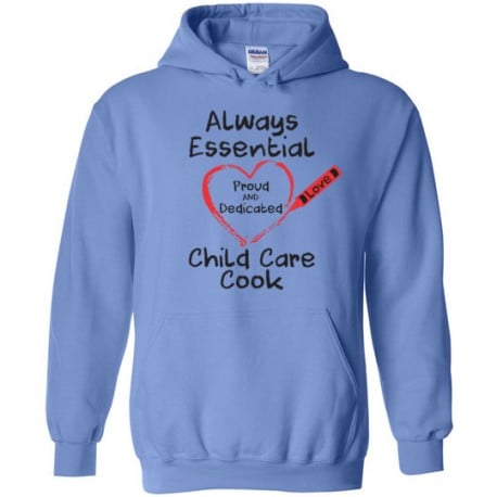 Crayon Heart Big Black Font Child Care Cook Hoodie