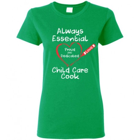 Crayon Heart Big White Font Child Care Cook Women's T-Shirt