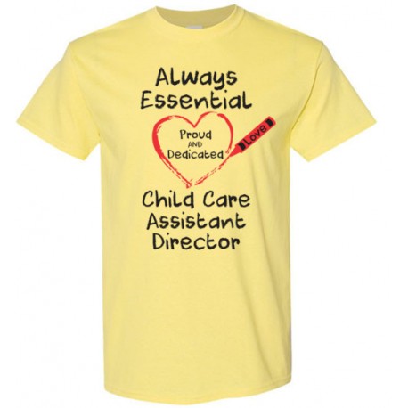 Crayon Heart Big Black Font Child Care Assistant Director Men's T-Shirt