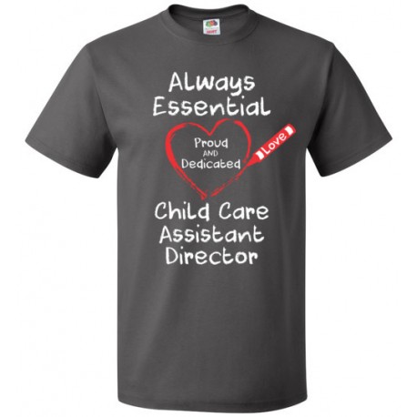 Crayon Heart Big White Font Child Care Assistant Director Unisex T-Shirt