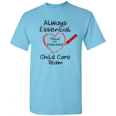 Crayon Heart Big Black Font Child Care Team Men's T-Shirt