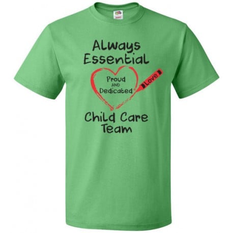 Crayon Heart Big Black Font Child Care Team Unisex T-Shirt