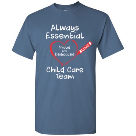Crayon Heart Big White Font Child Care Team Men's T-Shirt