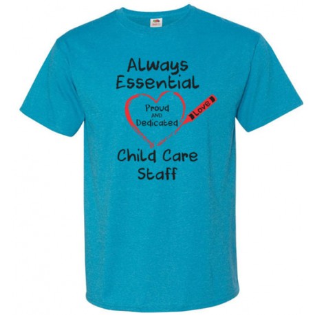Crayon Heart Big Black Font Child Care Staff Unisex T-Shirt