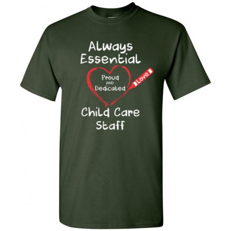 Crayon Heart Big White Font Child Care Staff Men's T-Shirt
